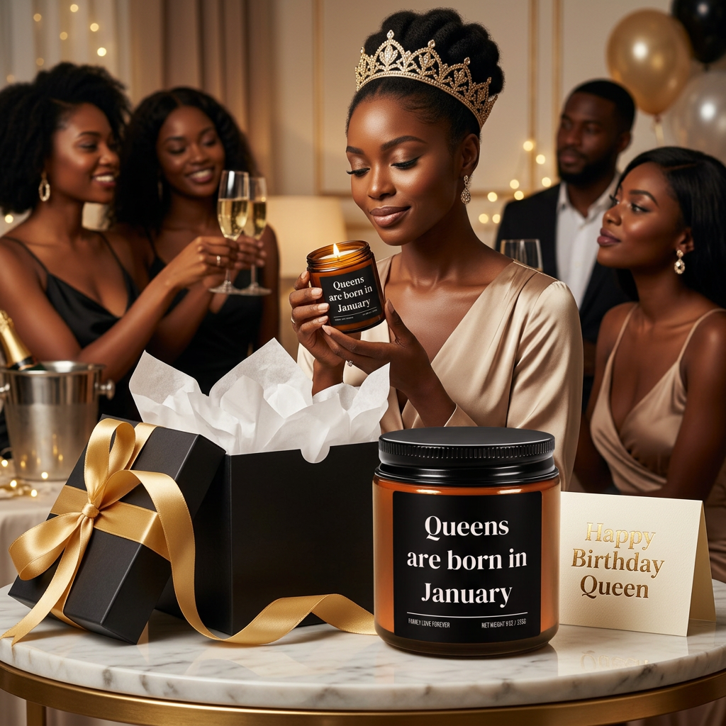 Queens Are Born in January Candle