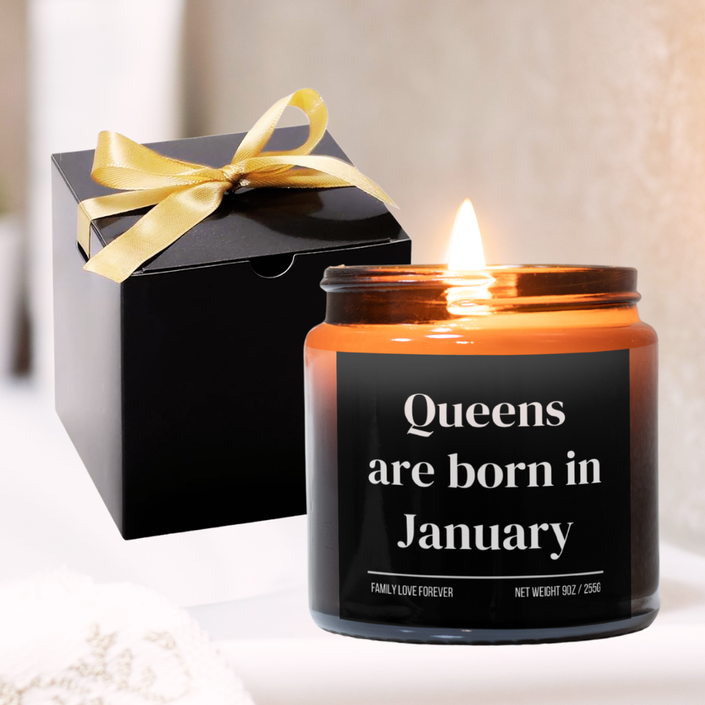 Queens Are Born in January Candle
