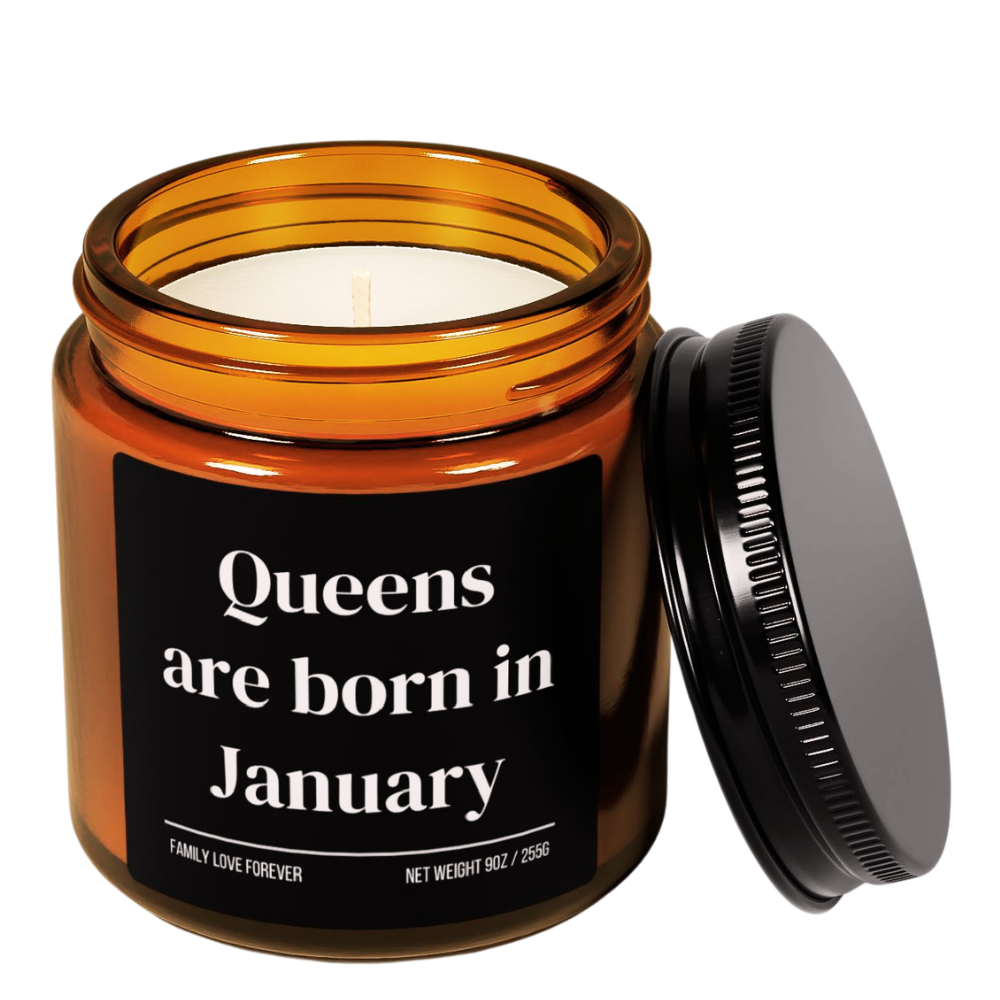 Queens Are Born in January Candle