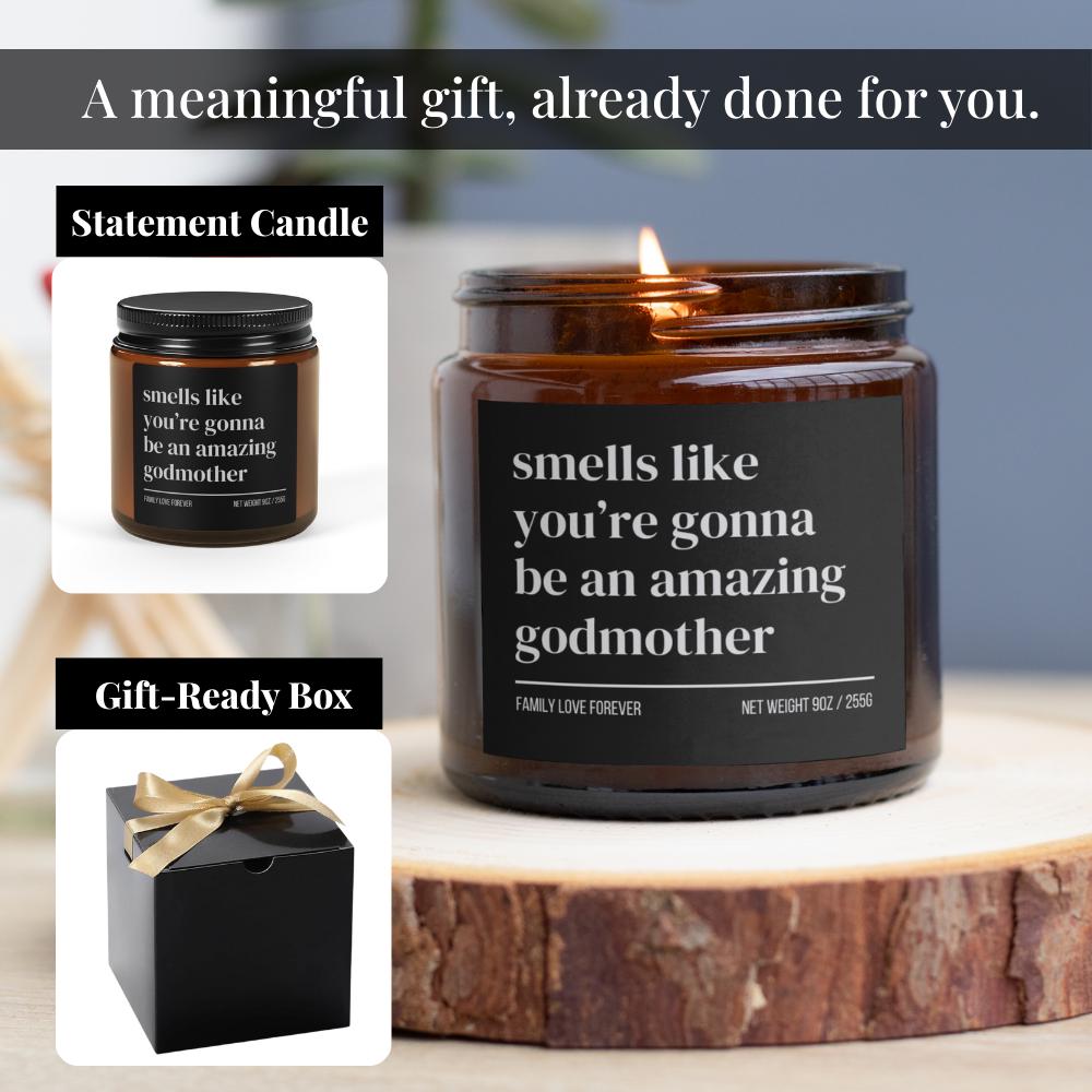 Smells Like You’re Gonna Be an Amazing Godmother Candle • Gift-Ready Godmother Proposal • Baby Announcement Candle • Hand-Poured Soy Wax